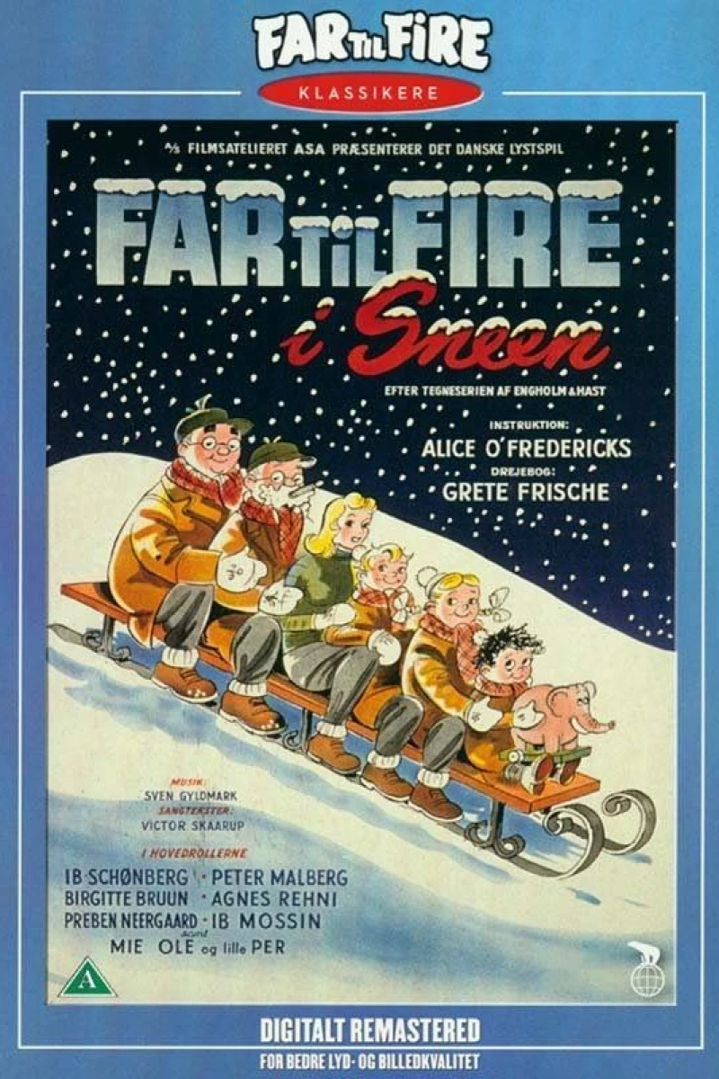 Far til fire i sneen (1954)