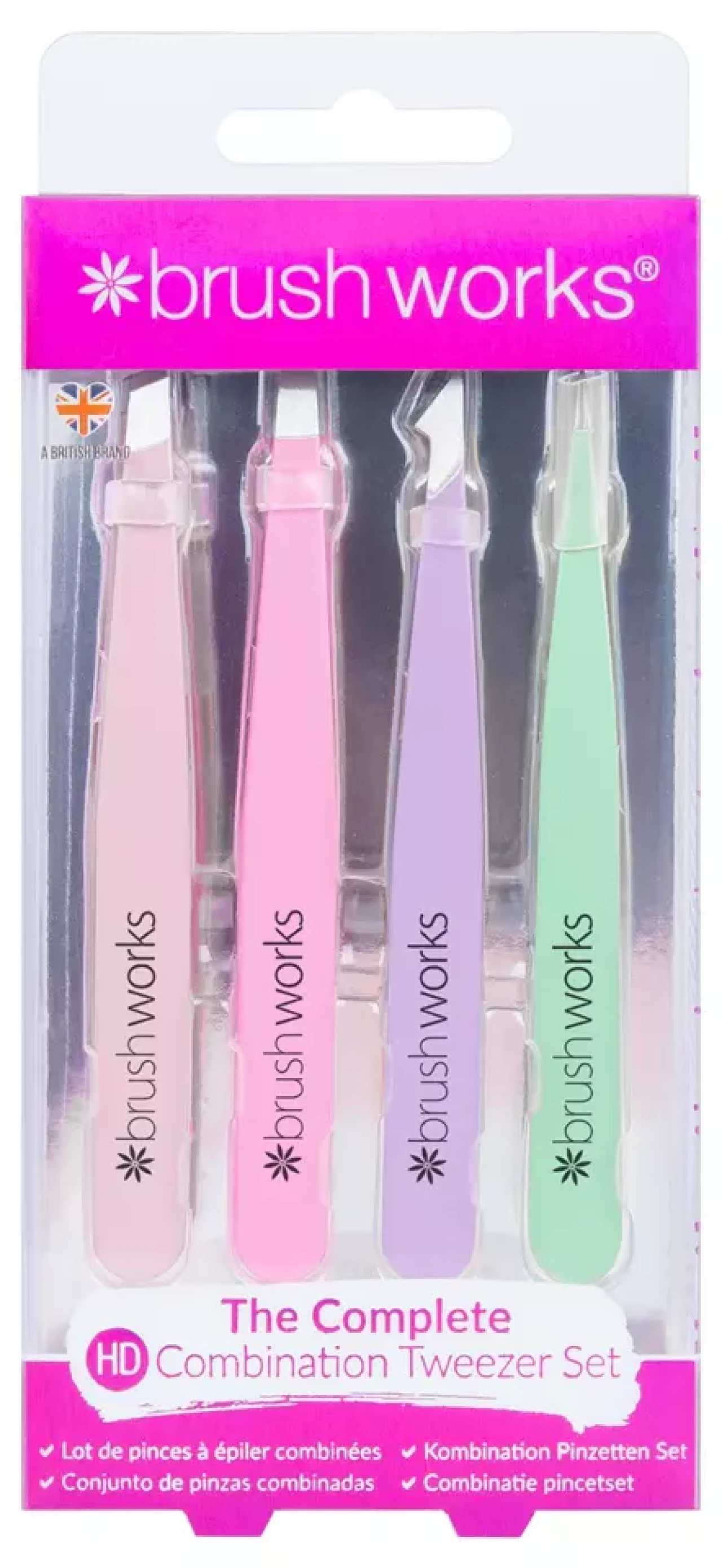 Brushworks HD Combination Tweezer Set Mixed