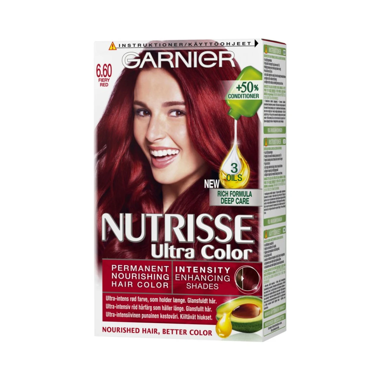 Garnier Nutrisse Permanent Nourishing Hair Color 6.60 Fiery Red